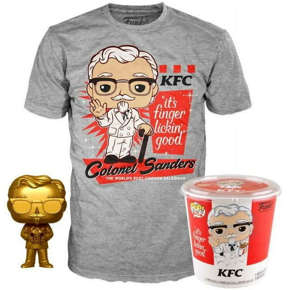 Funko KFC POP! Icons Colonel Sanders (Gold) Vinyl Figure & Tee Shirt (X-Large)