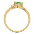 thumbnail image 4 of Three-Stone Engagement Ring for Women - 0.87ct Simulated Green Diamond in 18K Yellow Gold Promise Ring, 4 of 6