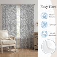 thumbnail image 5 of Grey Flowers Sheer Curtains 96 Inch Length 2 Panels Set, Farmhouse Vintage Blooms Floral Vines Voile Window Treatment Semi Sheer Long Curtains Drapes for Bedroom/Living Room/Kitchen 52"x96"x2, 5 of 8