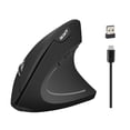 thumbnail image 1 of Ratón ergonómico vertical inalámbrico para oficina, hogar, PC, computadora, negro, 1 of 9