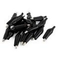 thumbnail image 1 of 20 Pcs Connecteur de Test Crocodile Alligator 40mm Long Revêtement Doux Noir, 1 of 2