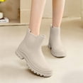thumbnail image 6 of Crunowin Women's Ankle Rain Boots, Versatile Lightweight Casual Waterproof Everyday Outdoor Shoes Beige 7.5, 6 of 8