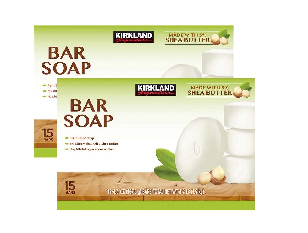 Kirkland Signature Bar Soap with Shea Butter, 15 Bars 2PK