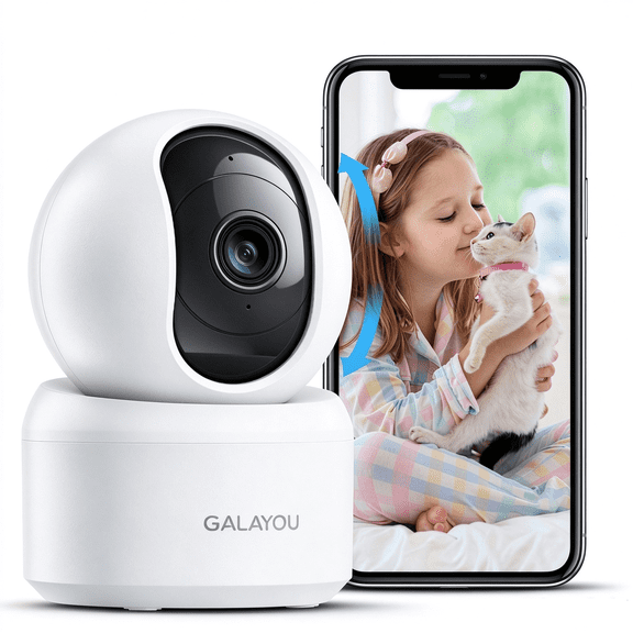 Galayou 2K Indoor Security Camera for Home with Wireless WiFi, Monitor for Baby/Nanny/Pet/Dog, 360° Motion Detection, Two Way Audio