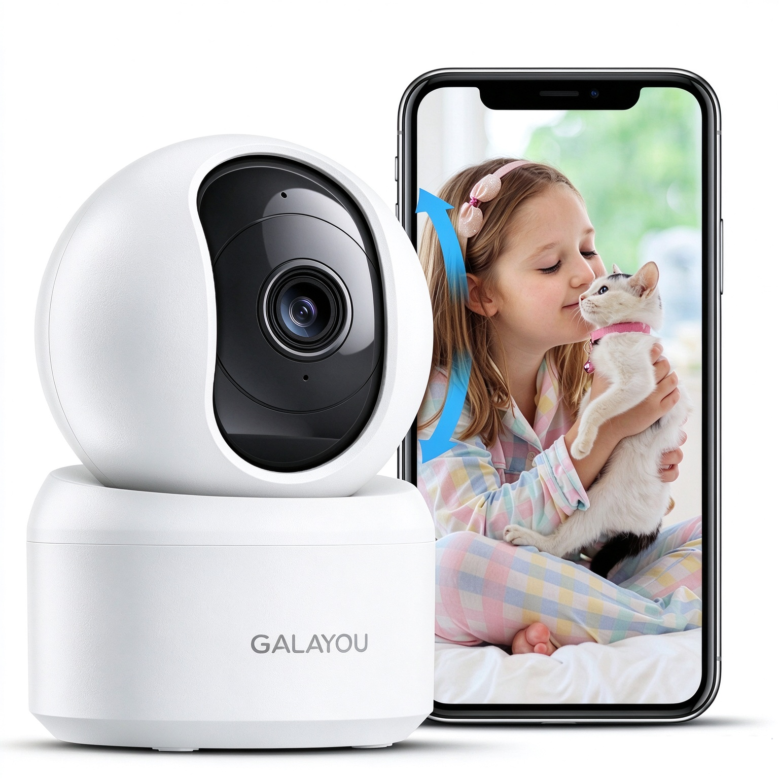 Galayou 2K Indoor Security Camera with 360° Pan-Tilt