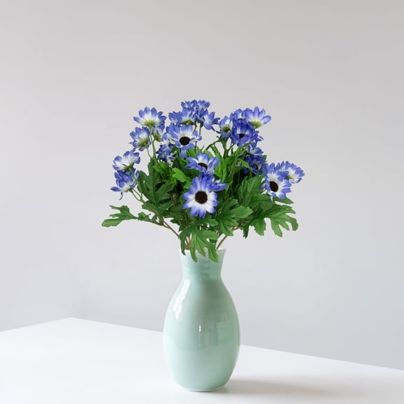 Allstate Cineraria Daisies Artificial Floral Spray- 15" - Blue