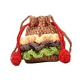 thumbnail image 3 of Bolso de hombro de crochet de cumpleaños Regalo de cumpleaños para mujeres Bolsa de hilo de hamburguesa linda Pequeño, 3 of 8