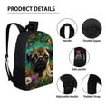 thumbnail image 3 of Kuiaobaty Pug Dog Pattern School Backpack for Teens Girls Boys, Butterfly Daisy 3 Pcs Backpack with Lunch Bag & Pencil Pouch for Kids Elementary Primary Middle School Student, Waterproof Bookbag Set, 3 of 7