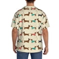 thumbnail image 5 of Xecao offers the Dachshund Dog for Men's Casual Short-sleeved Shirt, a button-up collared shirt with a pocket, perfect for beach vacations and yacht travel in the Small size., 5 of 7