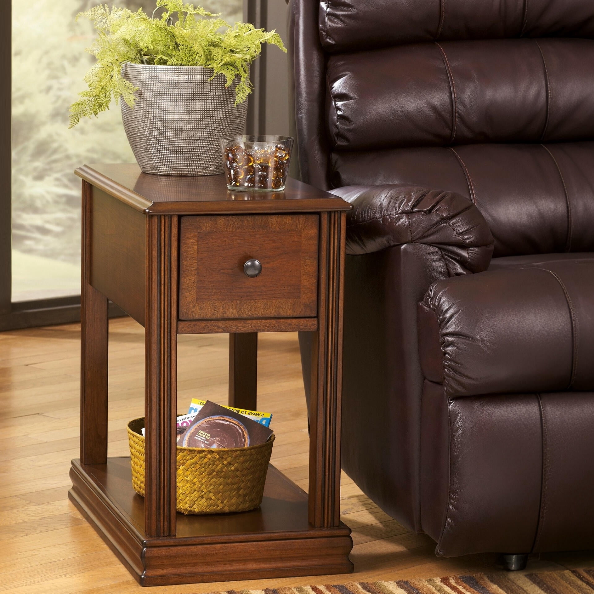 Signature Design by Ashley Contemporary Breegin Chairside End Table Brown