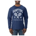 thumbnail image 2 of Wild Bobby Hamptons Tennis Club Est 1986 Sports Mens Long Sleeve Shirt, Navy, Large, 2 of 6