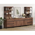 thumbnail image 5 of WAMPAT 4-Piece Modern 72" Tall Bookcase with 6 Drawers and Adjustable Shelves, Wood Freestanding Library Bookshelf with Storage Cabinet and Open Shelving for Home Office, Living Room, Brown, 5 of 15
