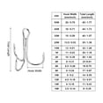thumbnail image 2 of 8# 0.59" Treble Fish Hooks Carbon Steel Bend Hook with Barbs, White 50 Pack, 2 of 6