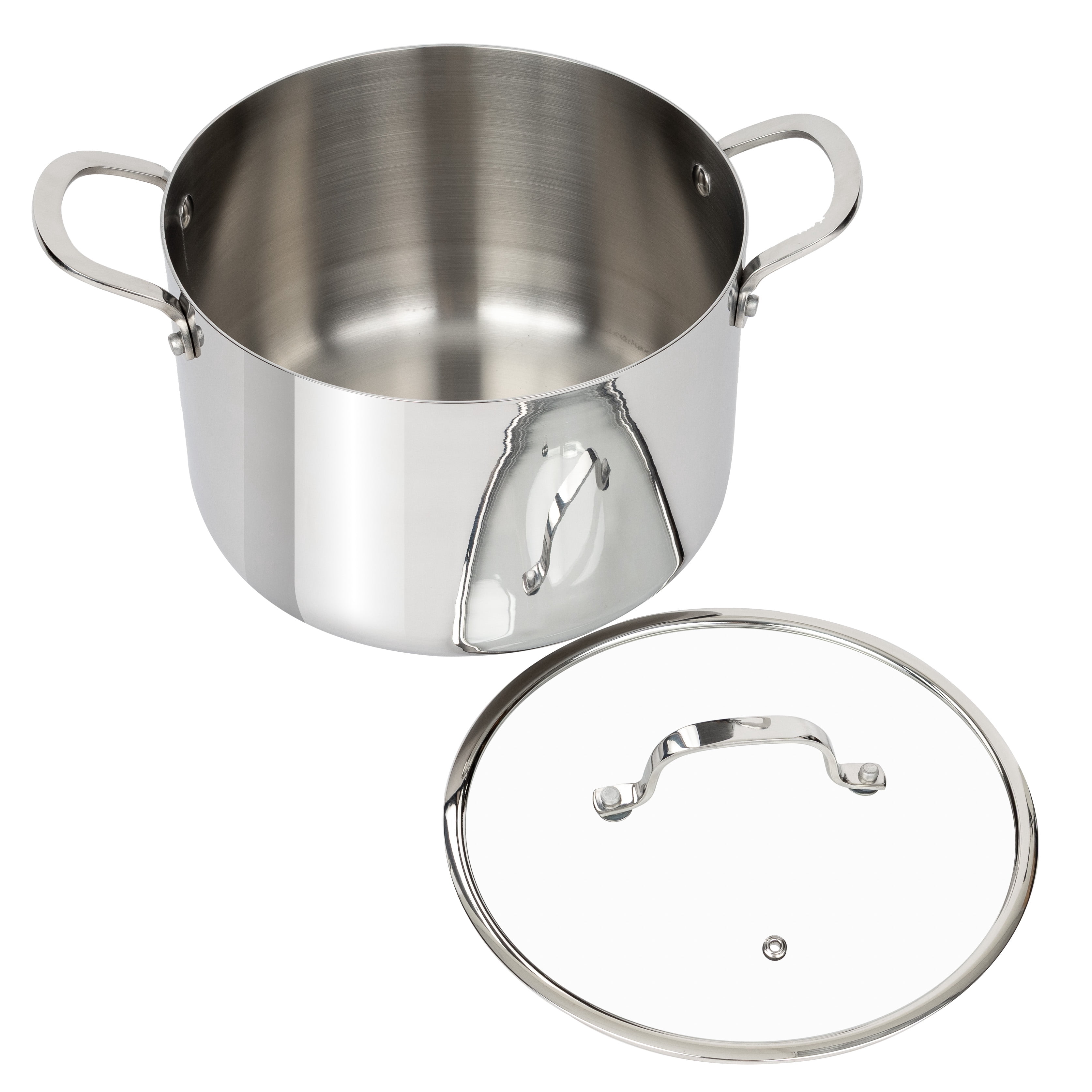 CoreClad 8-Quart Tri-Ply Stainless Steel Stock Pot, Induction Ready