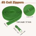 thumbnail image 2 of Uxcell 10 Yards 1" #3 Nylon Coil Zipper Sewing Tape with 20 Zip Slider, Olive Green, 2 of 6