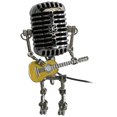 thumbnail image 1 of Metal Hierro Arte Escritorio Lámpara LED Vintage Micrófono Robot Tocar Guitarra, 1 of 9