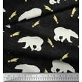 thumbnail image 2 of Soimoi Black Cotton Duck Fabric Falling Star & Polar Bear Animal Print Fabric by the Yard 42 Inch Wide, 2 of 3