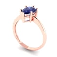 thumbnail image 2 of 1.5 ctw Solitaire Anniversary Ring for Women | Pear Cut Simulated Tanzanite | Hyperallergenic Solid 18K Rose Gold, 2 of 5