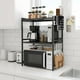 thumbnail image 2 of Estante para Microondas Organizador de Cocina, Estante Extensible de 3 Niveles con Ganchos para Utensilios, Tabaquera y Portatablas,Soporte para microondas para Cocina Negro, 2 of 7
