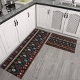 thumbnail image 2 of Colorful Geometric Striped Pattern Kitchen Rugs Sets Of 2,Anti Fatigue Kitchen Mat Rugs Non Slip Washable,Decorative Kitchen Floor Mats for Kitchen,Sink,Laundry,17"x30"+17"x47", 2 of 7