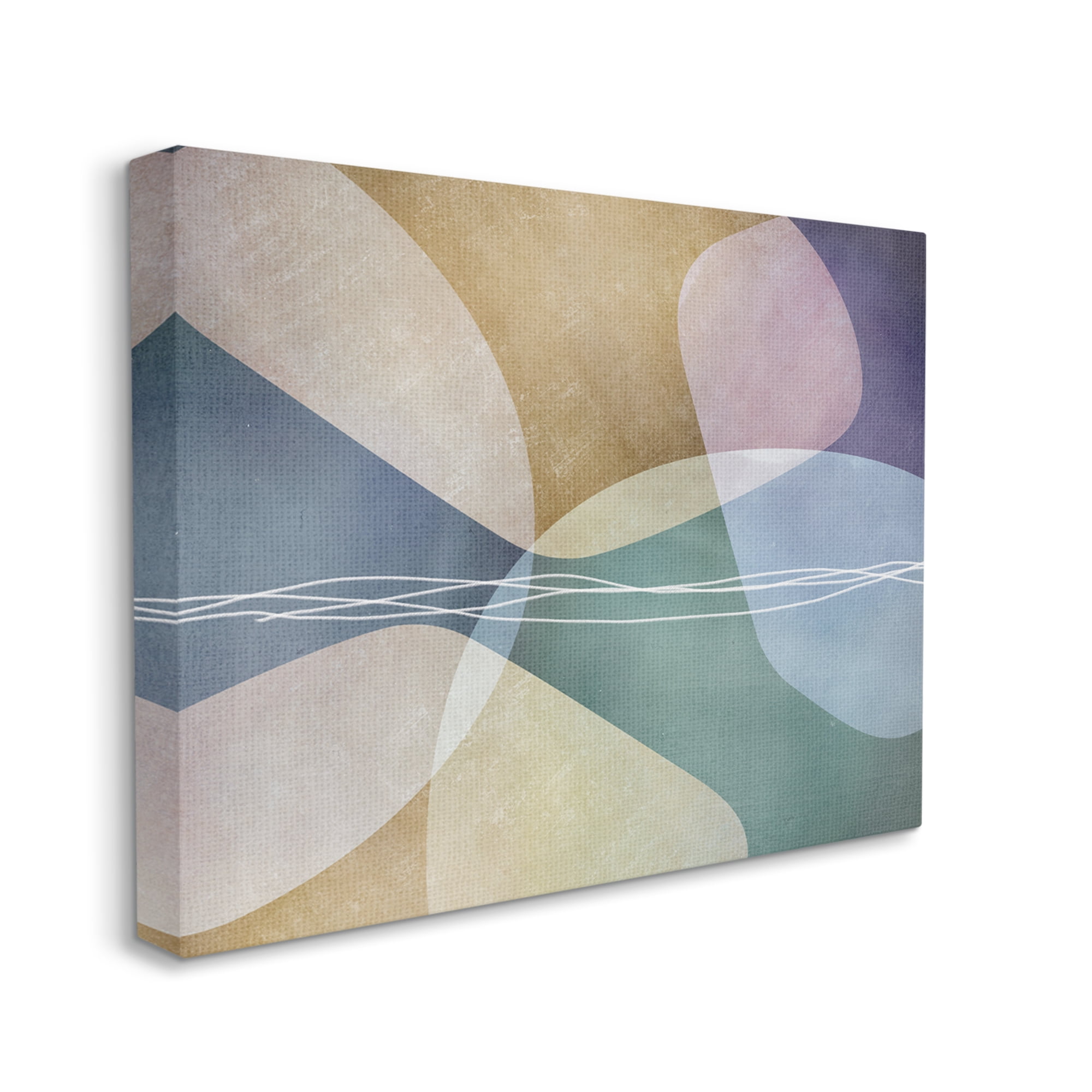 Stupell Industries Contemporary Layered Shapes Abstract Painting Gallery Wrapped Canvas Print Wall Art, 48 x 36