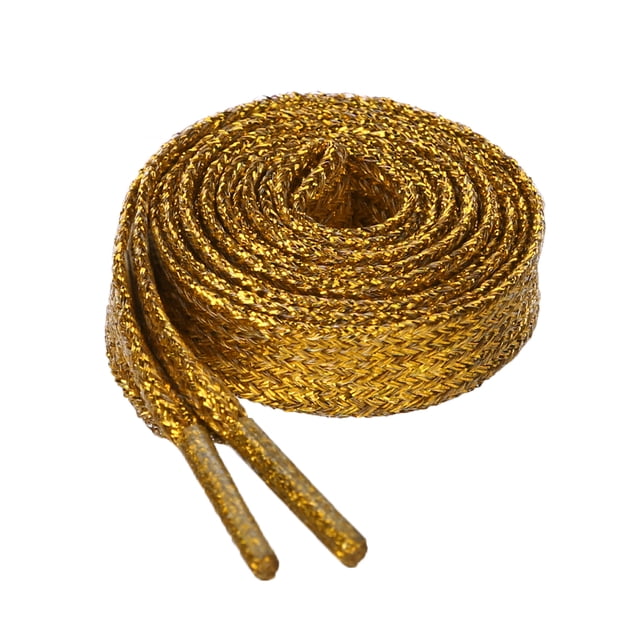 Cordones De Zapatos Brillo Metálico Brillante Cuerdas Planas Con Purpurina Para Zapatillas Oro 170cm/66.93"