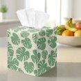 thumbnail image 3 of Xoenoiee Palm Leaf Print Tissue Box Cover Square PU Leather Tissue Box Cover Holder with Bottom Snap Decorative Organizer for Tabletop, Bathroom, Car, Office, Kitchen, 3 of 7