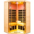 thumbnail image 3 of JERFIT 2-Person Hemlock Corner Sauna with Panoramic Glass Door, Far Infrared Heat, Bluetooth Audio & App Control, 3 of 9