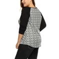 thumbnail image 4 of CamiseRaglán Con Estampado De Leopardo Cuello Redondo PaMujer Negro XXL, 4 of 5