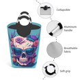 thumbnail image 4 of DouZhe 50L Rectangular Laundry Basket, Beauty Skull Flowers Prints Waterproof Foldable Laundry Hamper with Aluminum Handles, 4 of 6