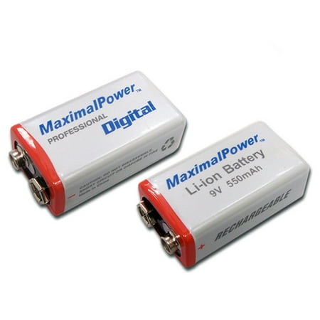 MaximalPower 9V Li-ion Rechargeable Batteries (2