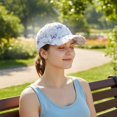 thumbnail image 5 of Hsqqdc Lace Rhinestone Baseball Cap, Bow-knot Butterfly Adjustable Sun Protection Hat, 5 of 7