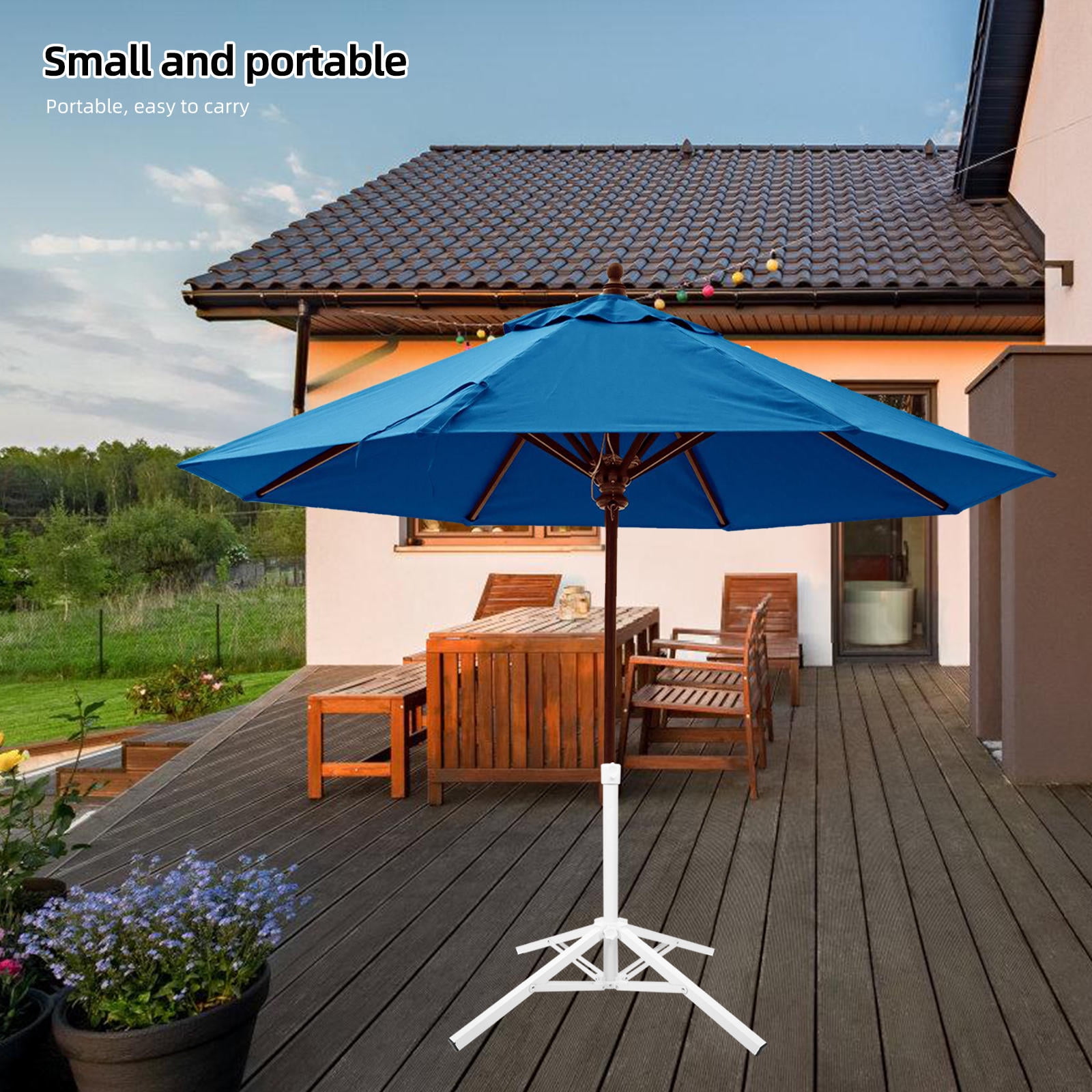 Houderco 1Pack Heavy Duty Metal Beach Umbrella Stand for Wind and Sun Protection