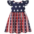 thumbnail image 2 of Jurebecia Girls Casual Dresses 4th of July Dress American Flag Striped Patriotic Dresses Sleeveless Tank Sun Dress Clothes 140 CM 9-10 Years, 2 of 8