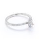 thumbnail image 3 of JeenMata Delicado Anillo de 1 Quilate con Halo de Moissanita y Piedra Lunar Arcoíris en Forma de Lágrima en Oro Blanco de 18 K sobre Plata, 3 of 6