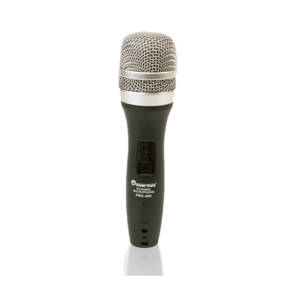 Micrófono PRO-300 Alámbrico de Mano SOUNDTRACK Alta Sensibilidad Negro