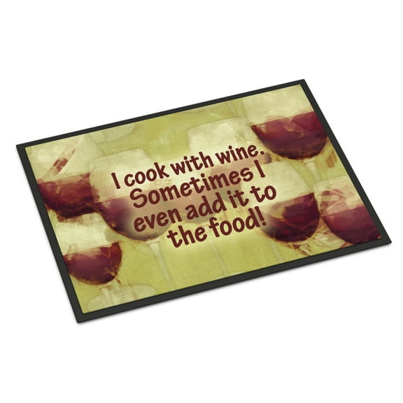 I cook with wine Doormat 18x27