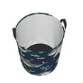 thumbnail image 3 of Daiia Friendly Smiling Sharks Round Laundry Basket with Handles Thickened Waterproof Circular hamper,Dirty Clothes Storage Basket for Bedroom,Bathroom,College Dorm-Small, 3 of 8