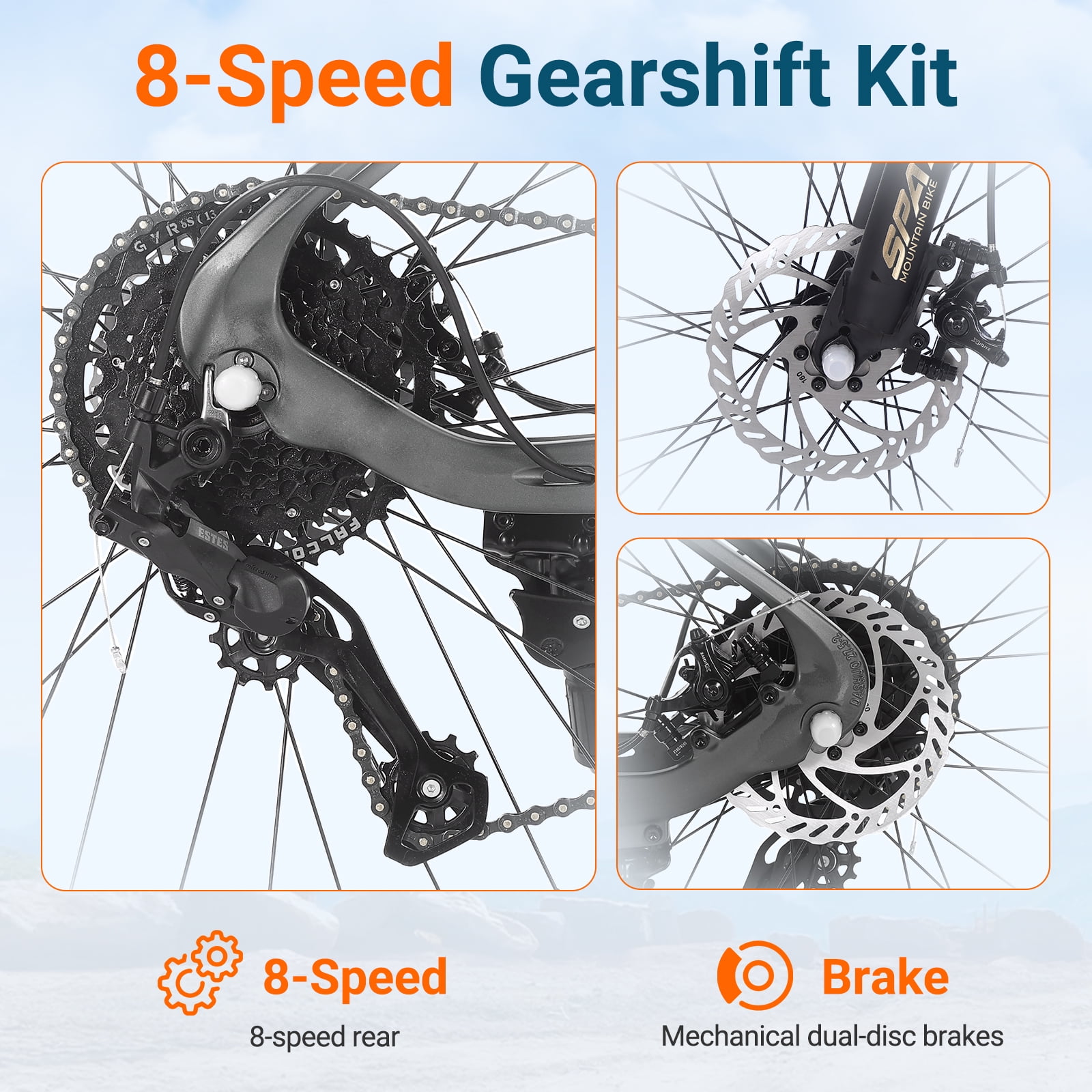 SPATIAL Adult Mountain Bike, 27.5" Wheel Bike for Man Women, 8 Speeds Gear,Magensium Frame Mountain Bicycle
