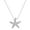 Clear, variant on Starfish Pendant Necklace Rhinestone Crystal Rhodium Plated 17 Inch Snake Chain J1082-AQ