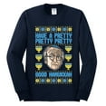 thumbnail image 2 of Wild Bobby, Have a Pretty Pretty Pretty Good Hanukkah Curb Larry, Hanukkah, Men Long Sleeve Shirt, Navy, Medium, 2 of 4