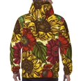 thumbnail image 7 of Pofeuu Sunflower Print Mens Casual Hooded Collar Drawstring Hoodies Pullover Sweatshirts Casual Long Sleeve Shirts-Large, 7 of 7