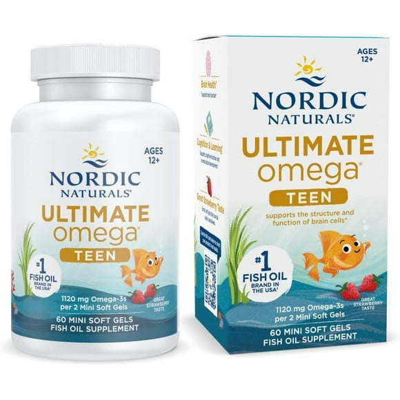 Nordic Naturals Suplemento Alimenticio Omega 3 - 2X para Jóvenes, 60 cápsulas