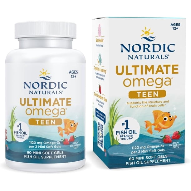 Nordic Naturals Suplemento Alimenticio Omega 3 - 2X para Jóvenes, 60 cápsulas
