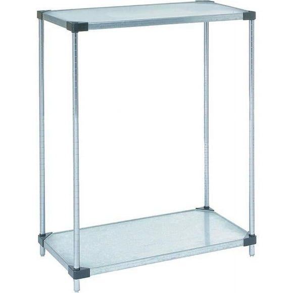 Nexel 2 Tier Starter Unit, Solid Galvanized Steel Shelving - 42 x 24 x 34 in.