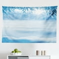thumbnail image 1 of Winter Tapestry, Single Tree on Snow Cover Field with Vibrant Sky Blizzard Frozen Concept, Fabric Wall Hanging Decor for Bedroom Living Room Dorm, 2 Sizes, Blue White, by Ambesonne, 1 of 1