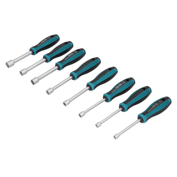Socket, Screw Fastening Tool Insulated Handle Nut Driver Set 8pcs Non-Slip for Vehicle Repairing