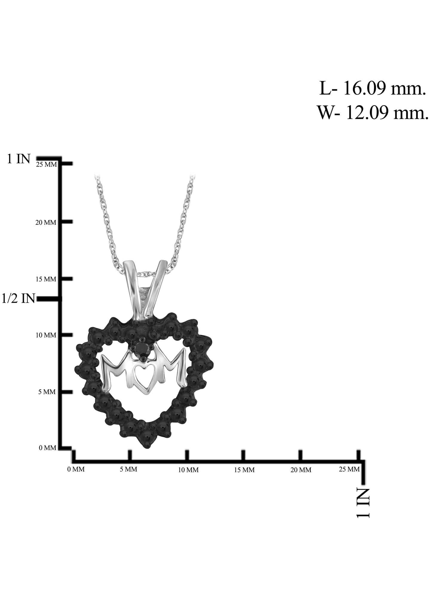 JewelersClub Black Diamond Accent Sterling Silver Mother Heart Pendant, 18"