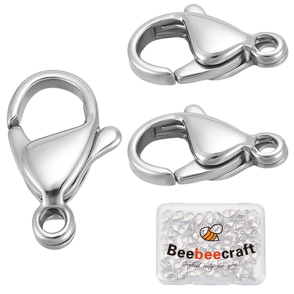 1 Box 50Pcs Silver Lobster Clasps 316 Stainless Steel Trigger Small Snap Clasp Closure Hook for Bracelet Necklace Jewelry Making