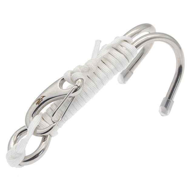 Gancho de buceo de doble cabeza Equipo duradero de acero inoxidable para exteriores (blanco)